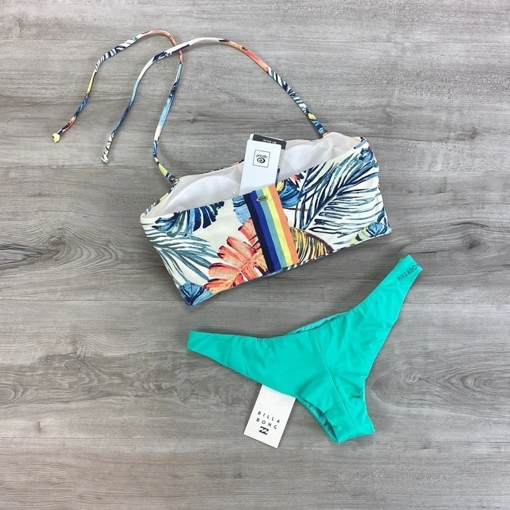 ☀️BILLABONG☀️RIP CURL☀️ SAYULITA L/L BANDEAU SOL SEARCHER TANGA BIKINI Suit